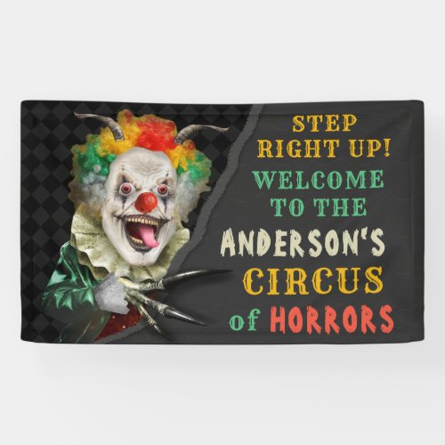 Halloween Party Circus Clown Scary Carnival Custom Banner