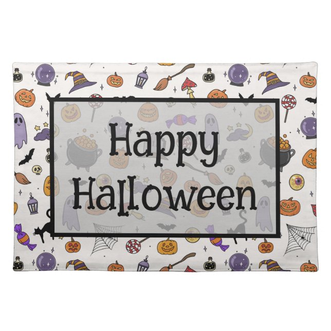 Halloween Party Cloth Placemat (Front)