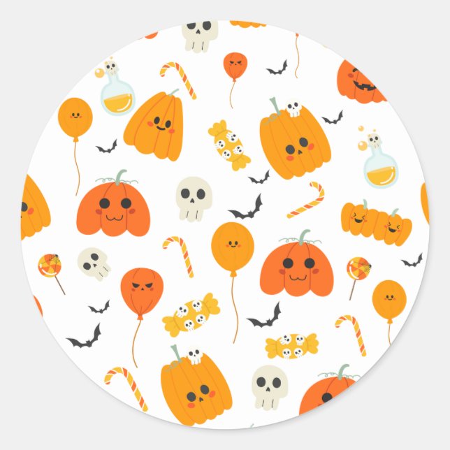 Halloween Party Collection!  Classic Round Sticker (Front)