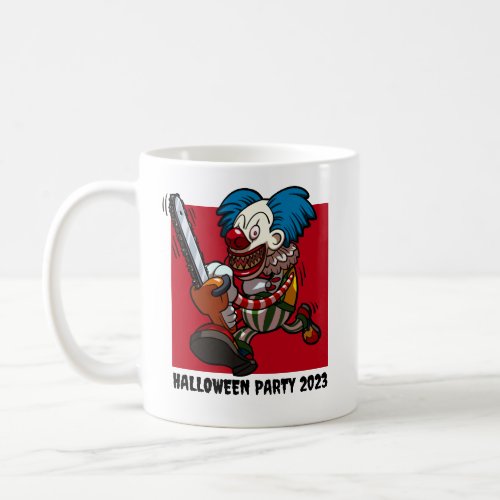 Halloween Party Colourful Chainsaw Clown Cartoon Coffee Mug