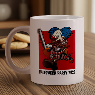 Halloween Party Colourful Chainsaw Clown Cartoon Giant Coffee Mug