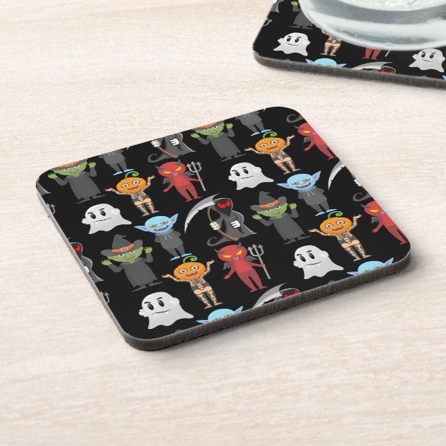 Halloween Party Cork-Backed Coasters (Left Side)