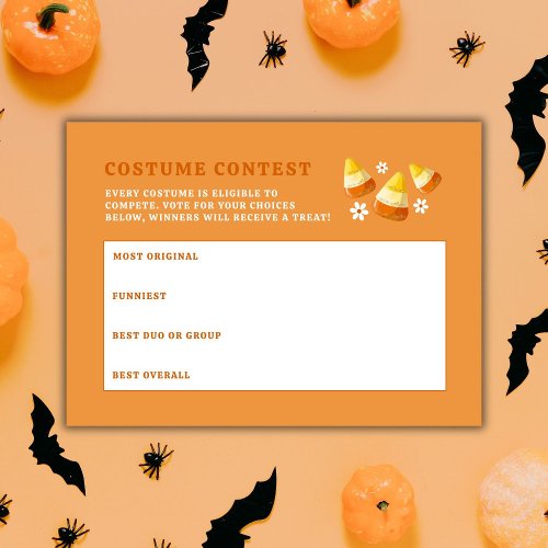 Halloween Party Costume Contest Ballots Enclosure Card