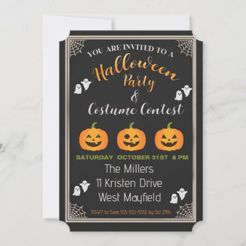 Halloween Party  Costume Contest Invitation