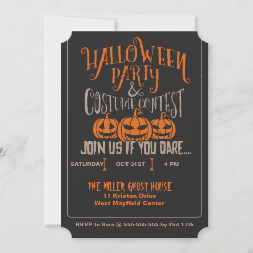 Halloween Party  Costume Contest Party Invitation