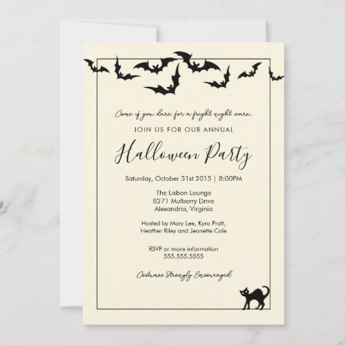 Halloween Party Costume Party Simple Halloween Invitation