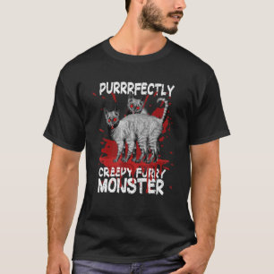 Halloween Party Costume Purrrfectly Creepy Furry M T-Shirt