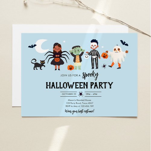 Halloween Party Costume Spooky Kids Birthday Invitation