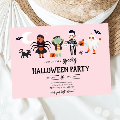 Halloween Party Costume Spooky Kids Birthday Invitation