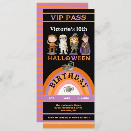 Halloween Party Costume VIP pass ticket Invitation