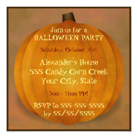 Halloween Party Country Rustic Pumpkin Invite