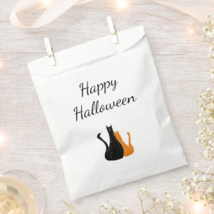 Halloween Party Cute Cats Black Orange Favor Bag