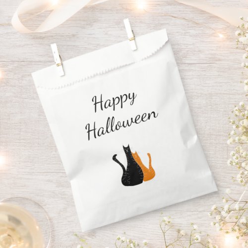 Halloween Party Cute Cats Black Orange  Favor Bag