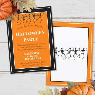 Halloween Party Dancing Skeletons Custom