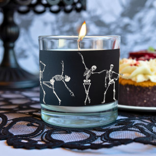Halloween Party Dancing Skeletons Modern Minimal Scented Candle