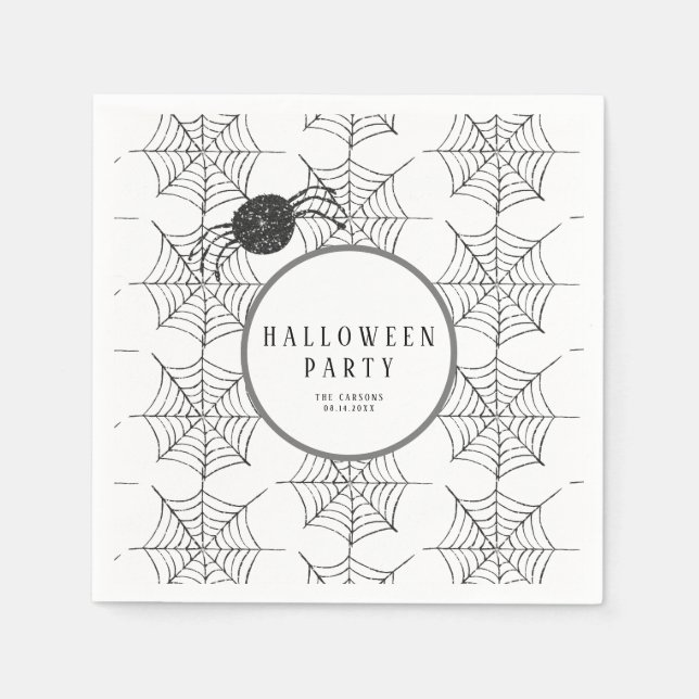 Halloween Party Decorations Spiders Web Food Napkins (Front)