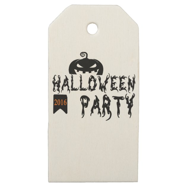 Halloween Party Design Wooden Gift Tags