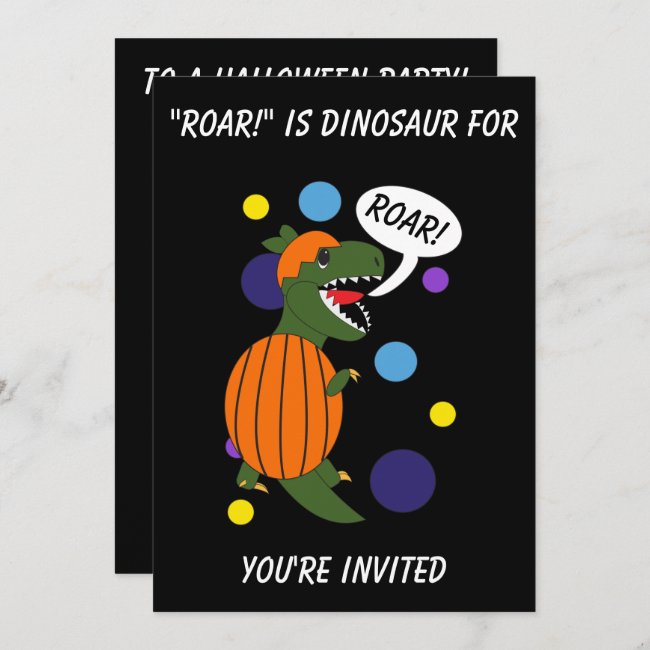 Halloween Party Dinosaur Trex Funny Personalize