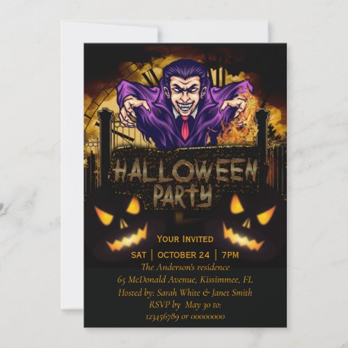 Halloween Party Dracula invitation