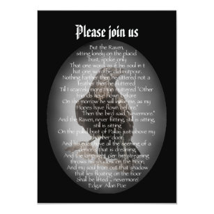 halloween party edgar allan poe raven poem invitation