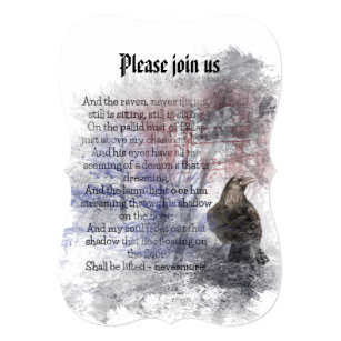 halloween party edgar allan poe raven poem invitation