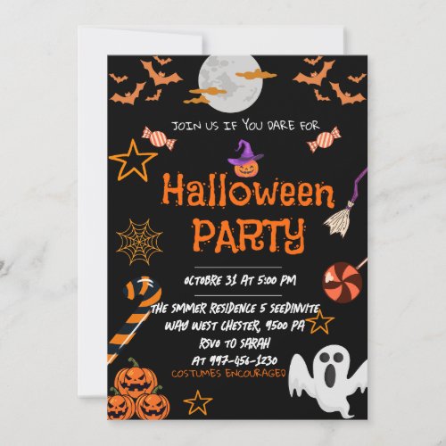 Halloween Party  Editable Spooky Costume Party In Invitation