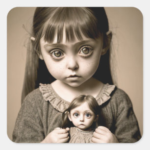 Halloween Party Eerie Dark Art Square Sticker