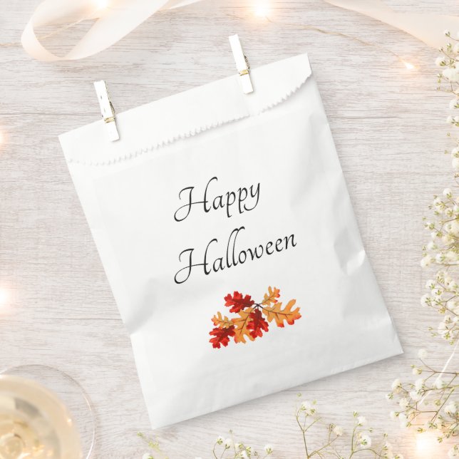 Halloween Party Elegant Fall Leaves     Favor Bag (Clipped)