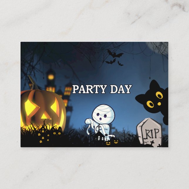 Halloween Party Enclosure Card (Back)
