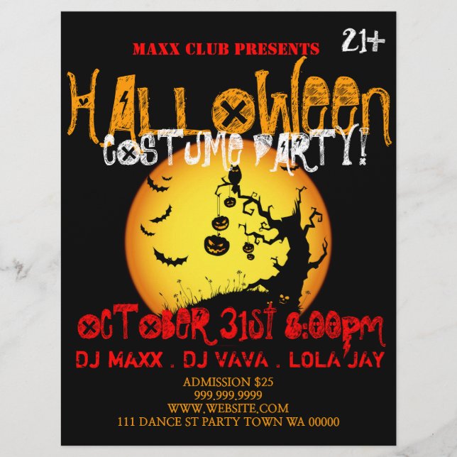 Halloween Party Event Announcement DJ CLUB Flyer (Front)