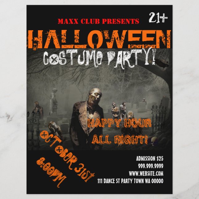 Halloween Party Event Announcement DJ CLUB Flyer (Front)