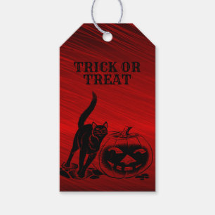 Halloween Party Evil Black Cat Pumpkin Red Scary Gift Tags