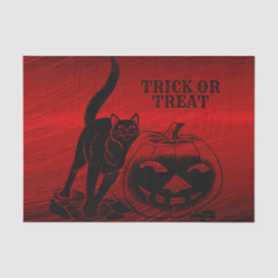 Halloween Party Evil Black Cat Pumpkin Red Scary Tissue Paper