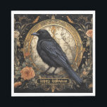 Halloween Party Evil Black Crow Orange Flowers Napkins<br><div class="desc">Halloween Party Evil Black Crow Orange Flowers Napkins. Easy to be customized to your preference. Great for parties and celebrations. Matching items available. Happy Halloween.</div>