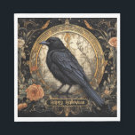 Halloween Party Evil Black Crow Orange Flowers Napkins<br><div class="desc">Halloween Party Evil Black Crow Orange Flowers Napkins. Easy to be customized to your preference. Great for parties and celebrations. Matching items available. Happy Halloween.</div>