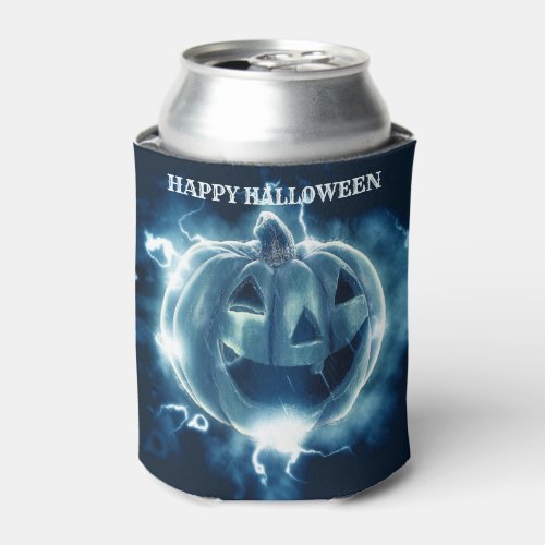 Halloween Party Evil Blue Pumpkin Horror Scary Can Cooler