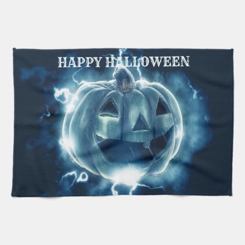 Halloween Party Evil Blue Pumpkin Horror Scary Kitchen Towel