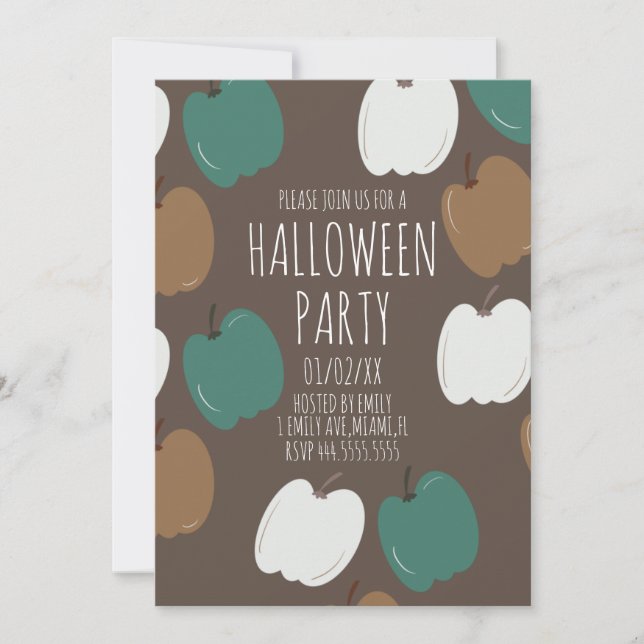 Halloween Party Fall Pumpkins Earth Tone Invitation (Front)