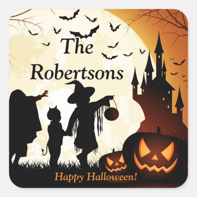 Halloween Party Favor Candy Bag Sticker Label (Front)