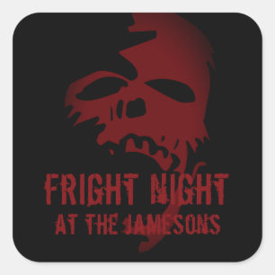 Halloween Party Favor Scary Red Skull Goth Sticker