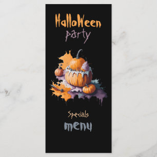 Halloween party Flat Menu black background