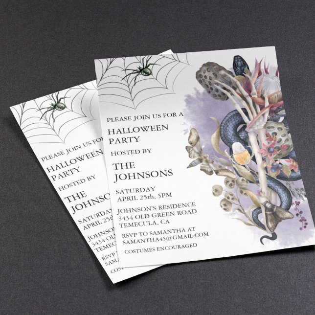 Halloween Party Floral Snake Watercolor  (Creator Uploaded)