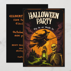 Halloween Party Fly in or Walk in Invitation