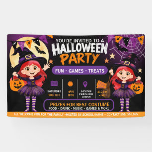 Halloween Party for Kids Banner   Cute Spooky 