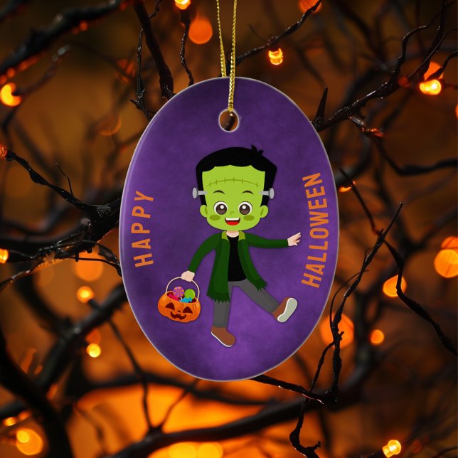 Halloween Party for Kids Frankenstein Ceramic Ornament (Creator Uploaded)