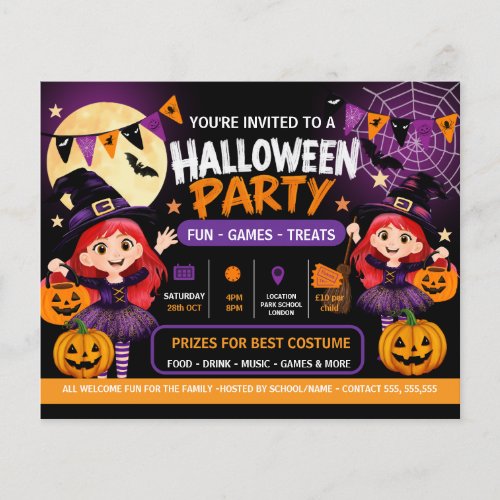 Halloween Party for Kids Invitation | Cute Spooky  Flyer
