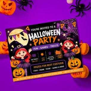 Halloween Party for Kids Invitation   Cute Spooky  Poster