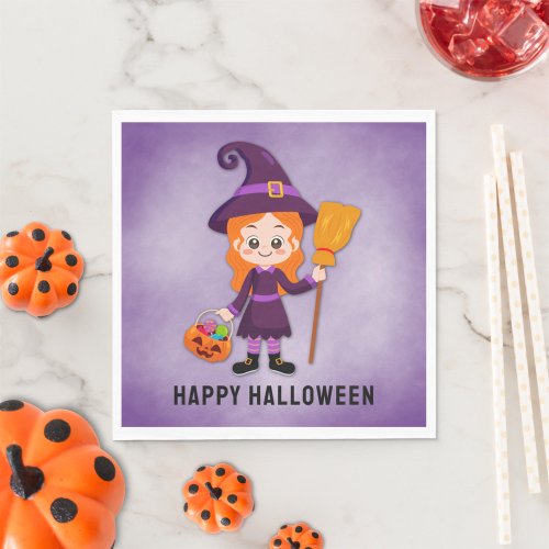 Halloween Party for Kids Witch Paper Napkins