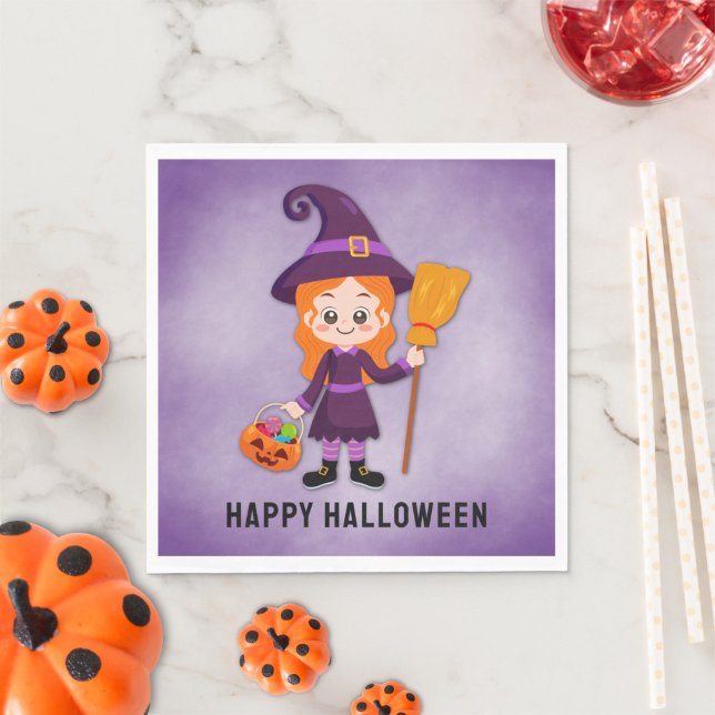 Halloween Party for Kids Witch Paper Napkins (Creator Uploaded)