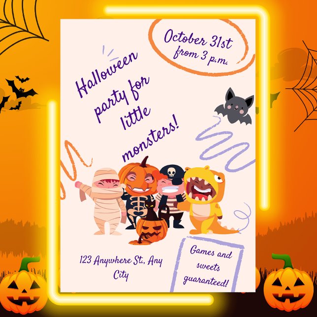Halloween party for little Monsters! Kids Party Invitation (Creator Uploaded)